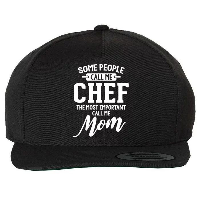 Mothers Day Design Chef Mom Gift Wool Snapback Cap