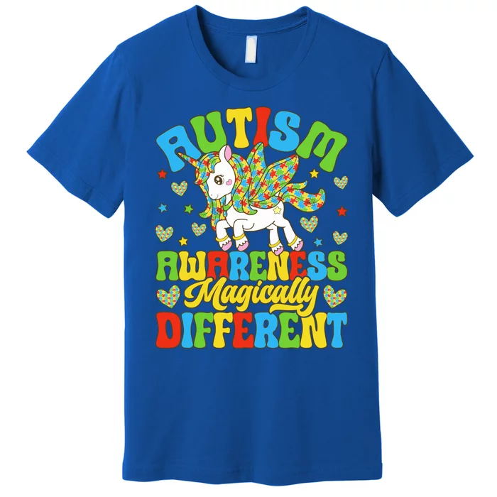 Magically Different Dabbing Unicorn Autism Awareness Puzzle Gift Premium T-Shirt