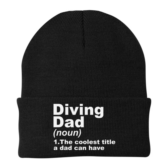 Men Diving Dad Dive Scuba Diving Gift For Fathers Day Knit Cap Winter Beanie