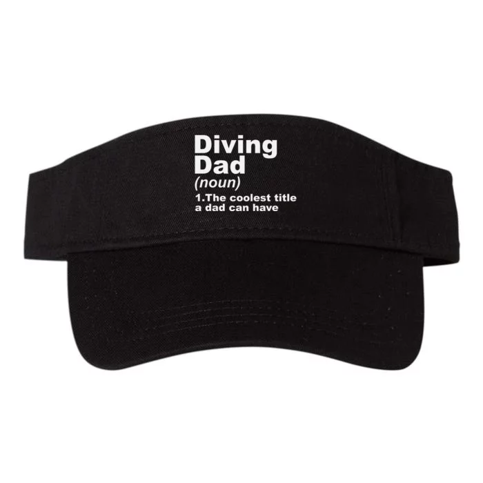 Men Diving Dad Dive Scuba Diving Gift For Fathers Day Valucap Bio-Washed Visor