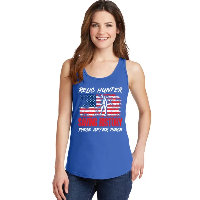 Metal Detecting Detector Relic Hunter American Flag Gift Ladies Essential Tank