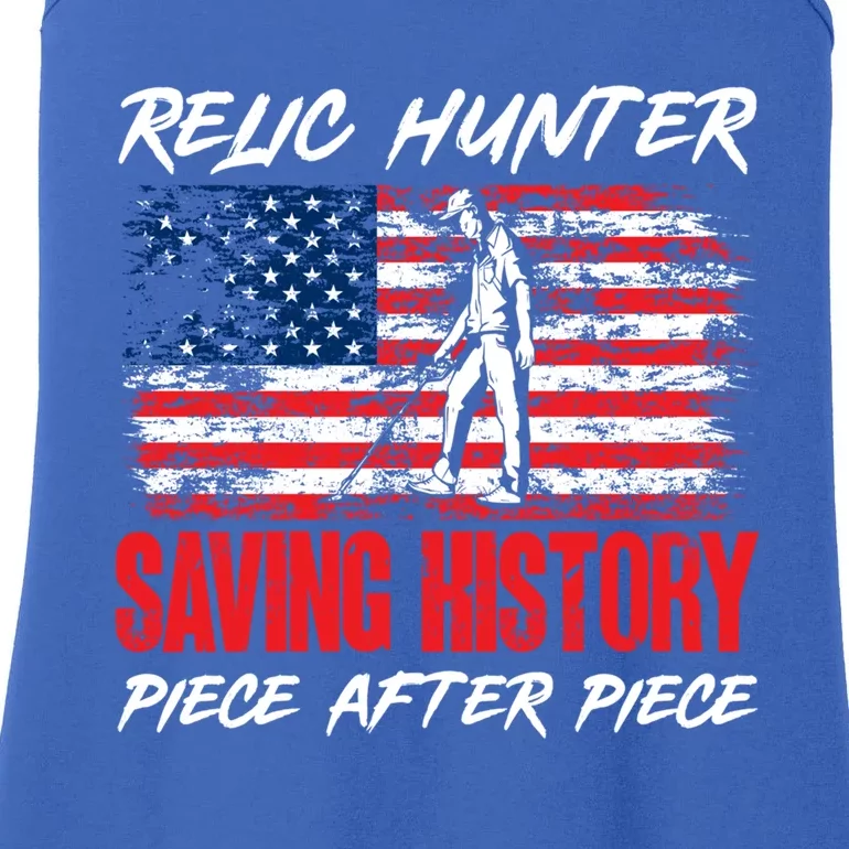 Metal Detecting Detector Relic Hunter American Flag Gift Ladies Essential Tank