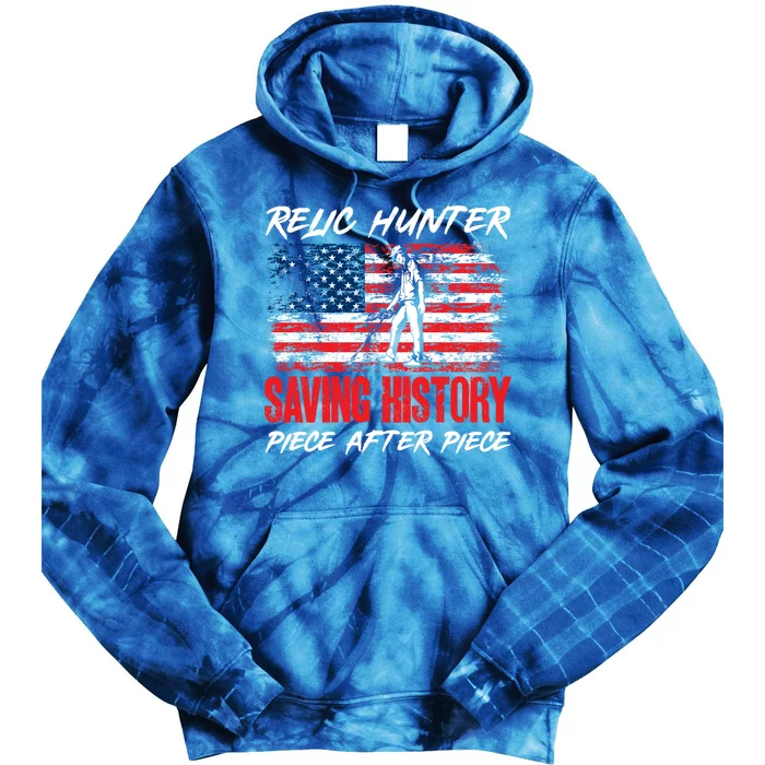 Metal Detecting Detector Relic Hunter American Flag Gift Tie Dye Hoodie