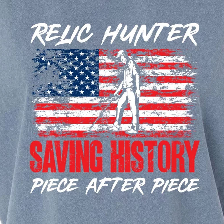 Metal Detecting Detector Relic Hunter American Flag Gift Garment-Dyed Women's Muscle Tee