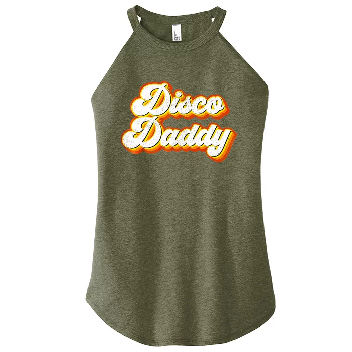 Mens Disco Daddy Retro Matching 60's 70s Party Costume Dad Women’s Perfect Tri Rocker Tank