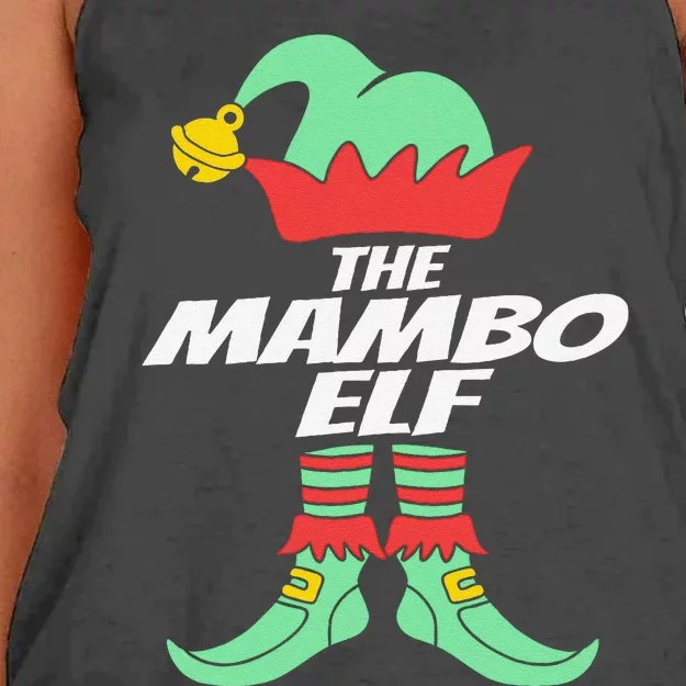 Mambo Dancer Dance Partner Christmas Elf Mambo Women's Knotted Racerback Tank