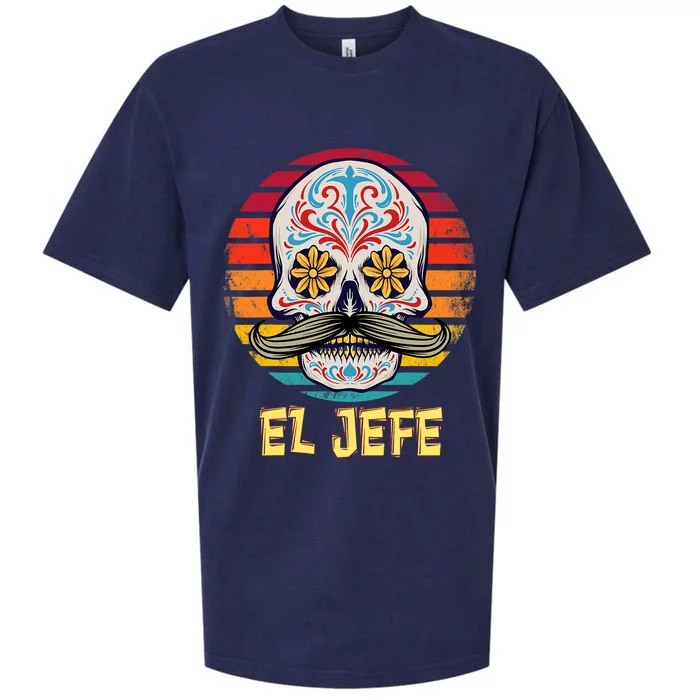 Mexican Dia De Los Muertos Day Of Dead El Jefe Sueded Cloud Jersey T-Shirt