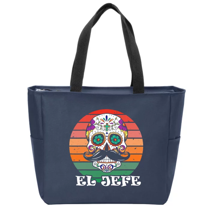 Mexican Dia De Los Muertos Day Of The Dead El Jefe Zip Tote Bag