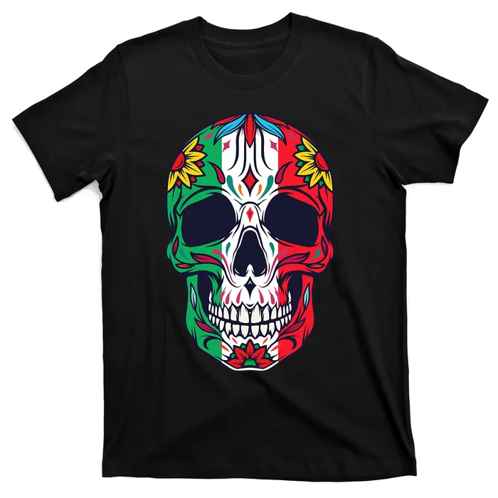 Mexican Dia De Los Muertos Day Of The Dead Sugar Skull T-Shirt