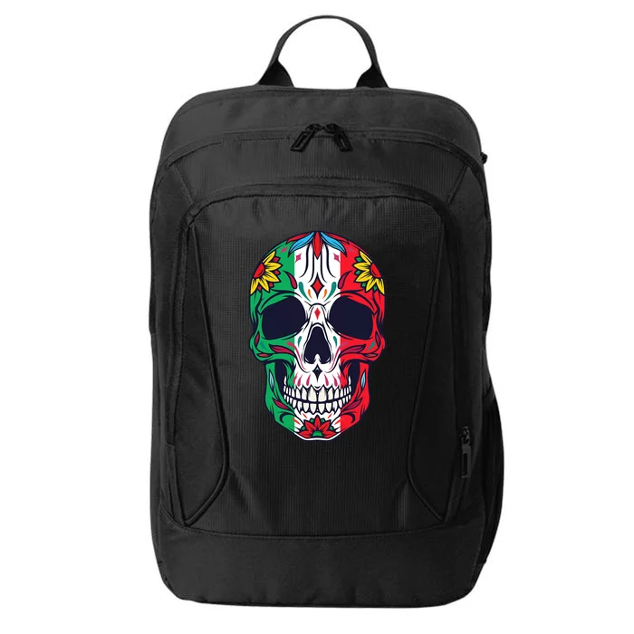 Mexican Dia De Los Muertos Day Of The Dead Sugar Skull City Backpack