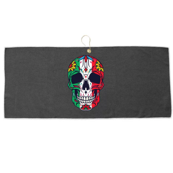 Mexican Dia De Los Muertos Day Of The Dead Sugar Skull Large Microfiber Waffle Golf Towel