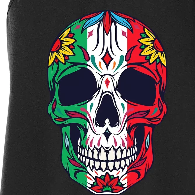 Mexican Dia De Los Muertos Day Of The Dead Sugar Skull Women's Racerback Tank