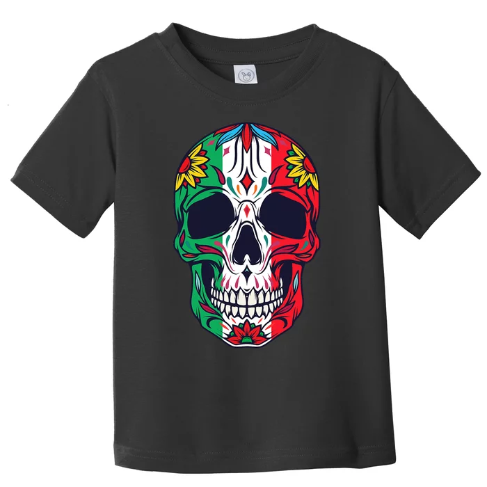 Mexican Dia De Los Muertos Day Of The Dead Sugar Skull Toddler T-Shirt