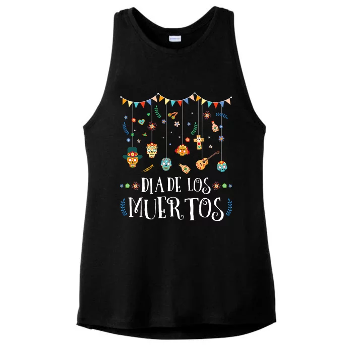 Mexican Dia De Los Muertos Day Of The Dead Vintage Design Ladies Tri-Blend Wicking Tank