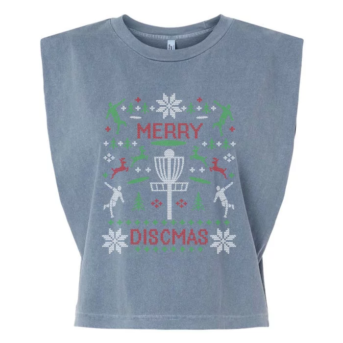 Merry Discmas Disc Golf Ugly Christmas Sweater Party Cool Gift Cool Gift Garment-Dyed Women's Muscle Tee