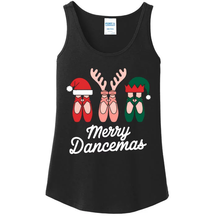 Merry Dancemas Dance Ballerina Pointe Shoe Christmas Ladies Essential Tank