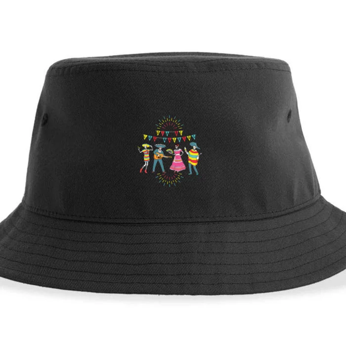 Mariachi Dia De Los Muertos Sustainable Bucket Hat