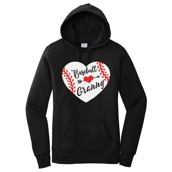 Mother's Day Distressed Heart Baseball Heart Mama Women's Pullover Hoodie