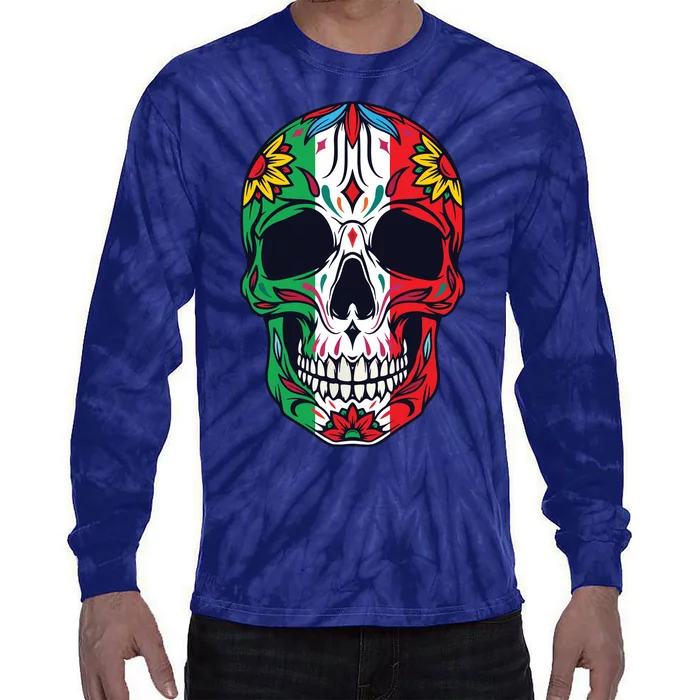 Mexican Dia De Los Muertos Day Of The Dead Tie-Dye Long Sleeve Shirt