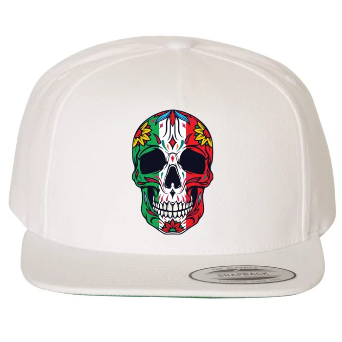 Mexican Dia De Los Muertos Day Of The Dead Wool Snapback Cap