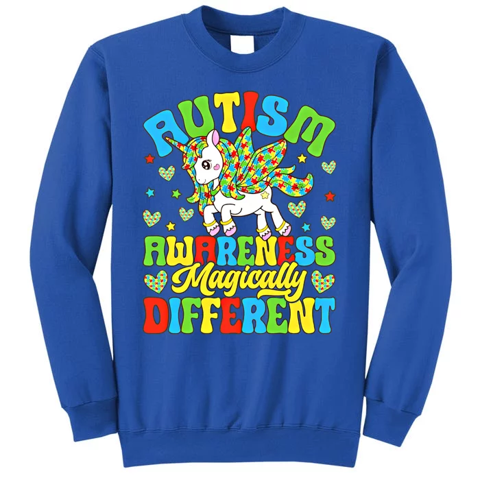 Magically Different Dabbing Unicorn Autism Awareness Puzzle Gift Tall Sweatshirt