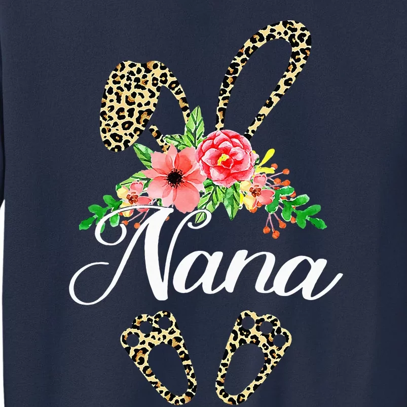 Mother's Day Easter Gifts Flower Nana Leopard Bunny Sweatshirt