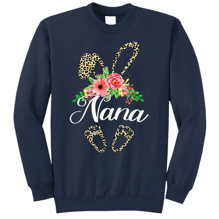 Mother's Day Easter Gifts Flower Nana Leopard Bunny Sweatshirt