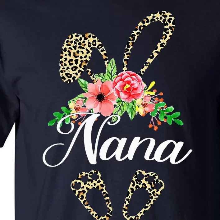 Mother's Day Easter Gifts Flower Nana Leopard Bunny Tall T-Shirt