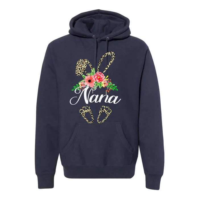 Mother's Day Easter Gifts Flower Nana Leopard Bunny Premium Hoodie