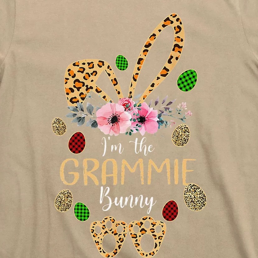 Mother's Day Easter Gifts Flower Grammie Leopard Bunny T-Shirt