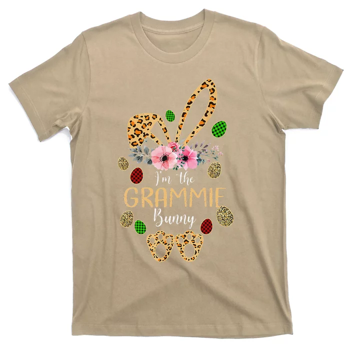 Mother's Day Easter Gifts Flower Grammie Leopard Bunny T-Shirt