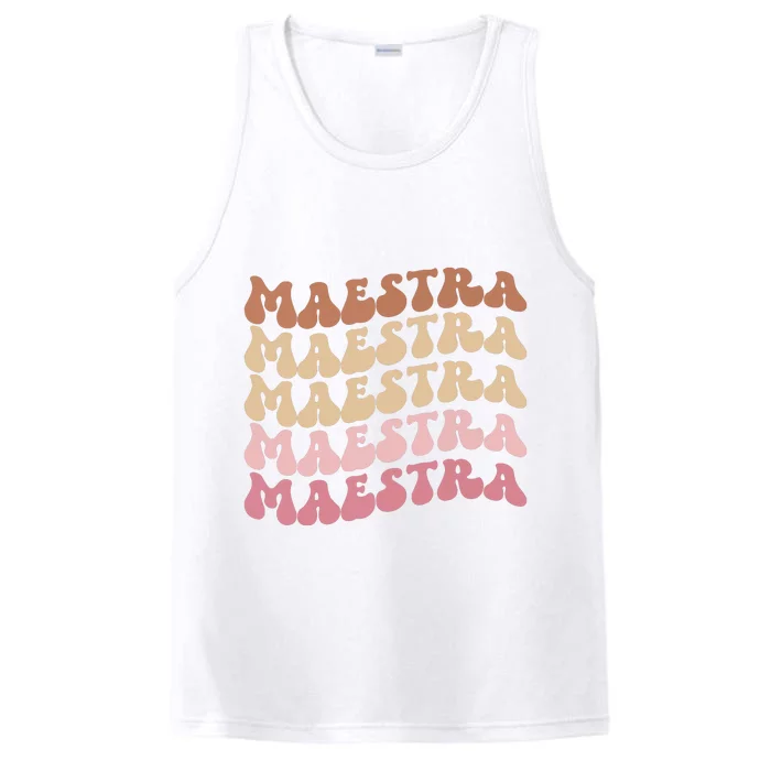 Maestra De Espaol Groovy Spanish Teacher Performance Tank