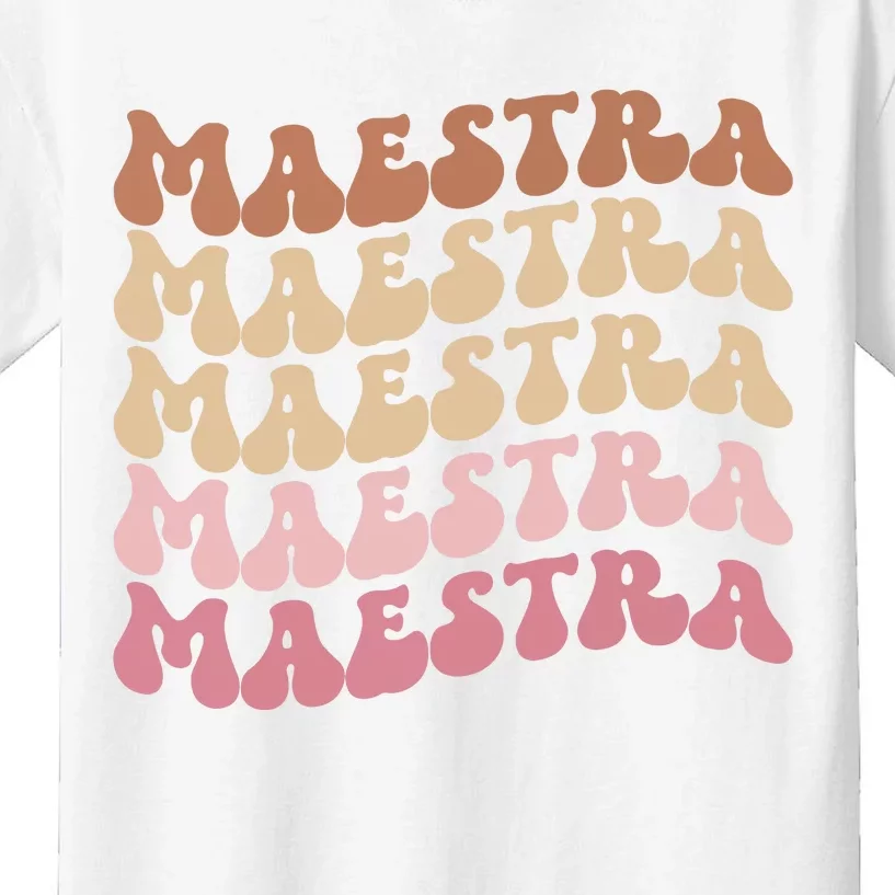 Maestra De Espaol Groovy Spanish Teacher Kids T-Shirt