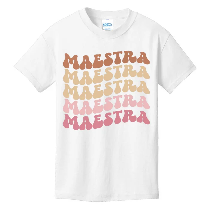 Maestra De Espaol Groovy Spanish Teacher Kids T-Shirt