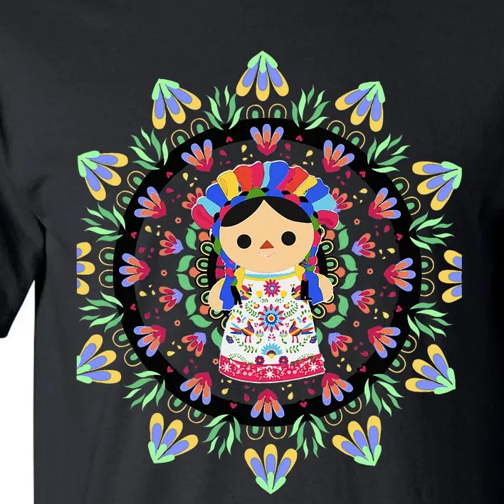 Mexican DollLelemaria Embroidered Mexican printed Tall T-Shirt