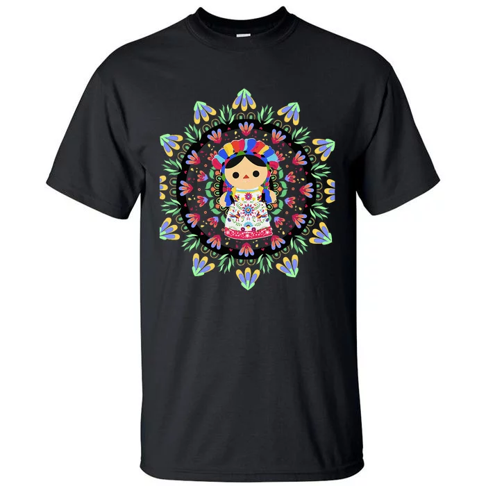 Mexican DollLelemaria Embroidered Mexican printed Tall T-Shirt