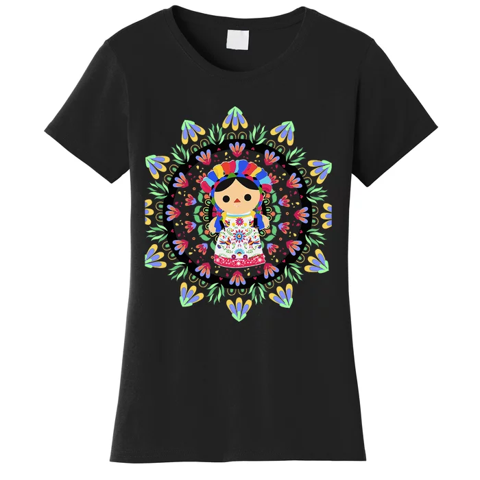 Mexican DollLelemaria Embroidered Mexican printed Women's T-Shirt