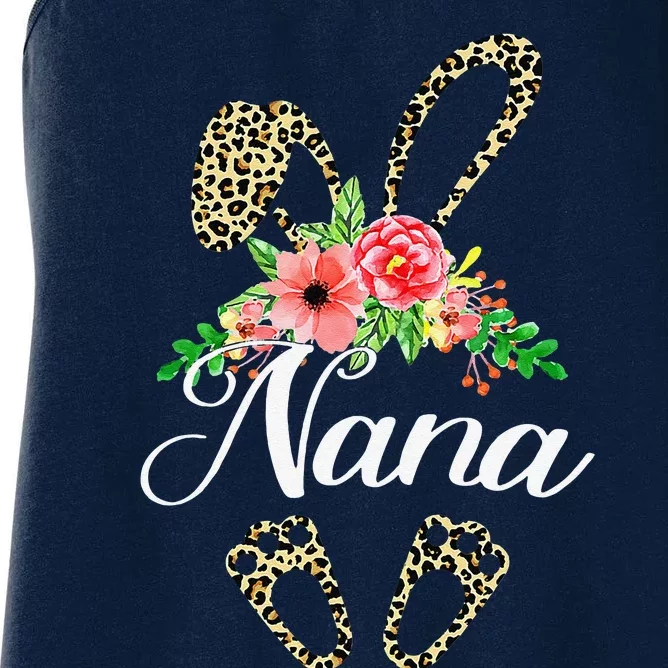 Mother's Day Easter Gifts Flower Nana Leopard Bunny Women's Racerback Tank