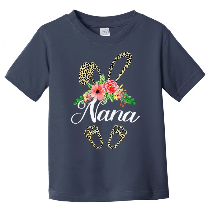 Mother's Day Easter Gifts Flower Nana Leopard Bunny Toddler T-Shirt