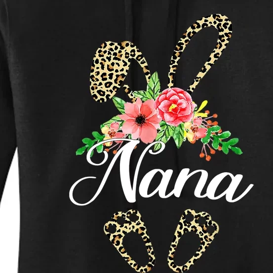 Mother's Day Easter Gifts Flower Nana Leopard Bunny Women's Pullover Hoodie