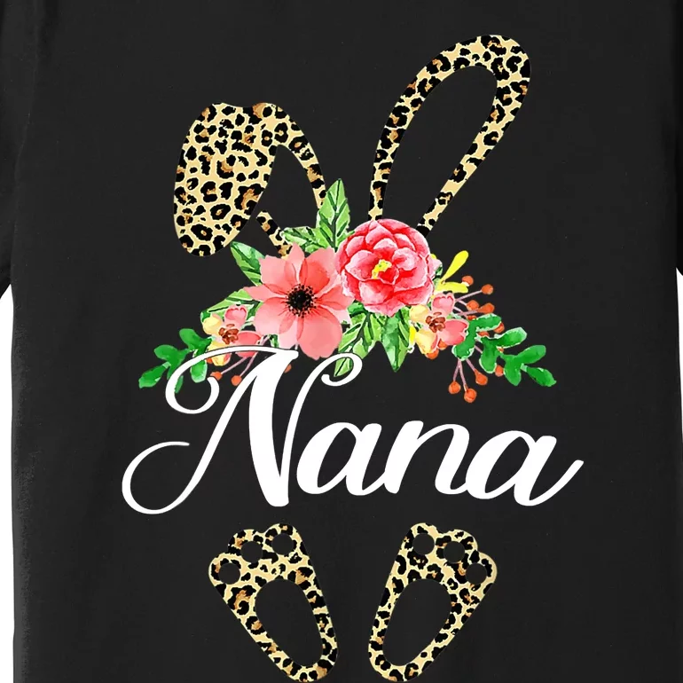 Mother's Day Easter Gifts Flower Nana Leopard Bunny Premium T-Shirt