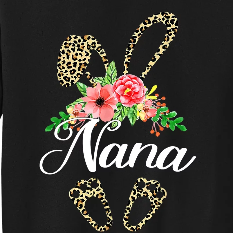 Mother's Day Easter Gifts Flower Nana Leopard Bunny Tall Sweatshirt