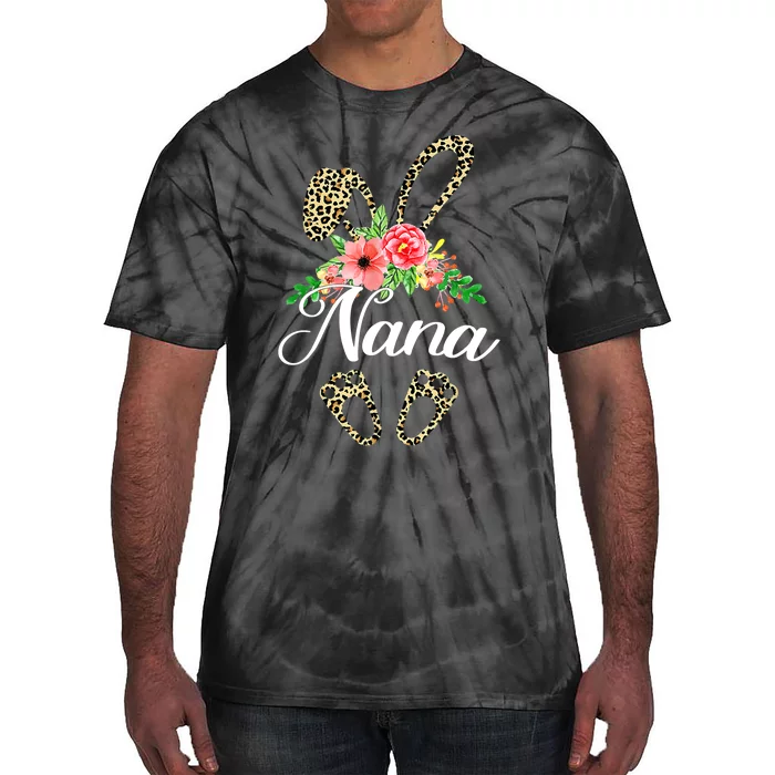 Mother's Day Easter Gifts Flower Nana Leopard Bunny Tie-Dye T-Shirt