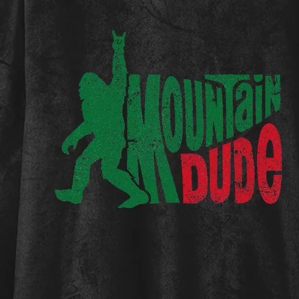 Mountain Dude Funny Bigfoot Sasquatch Rock On Hiking Hooded Wearable Blanket