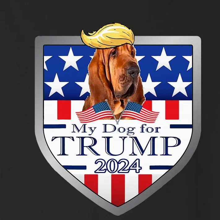 My Dog For Trump 2024 Bloodhound Toddler Long Sleeve Shirt