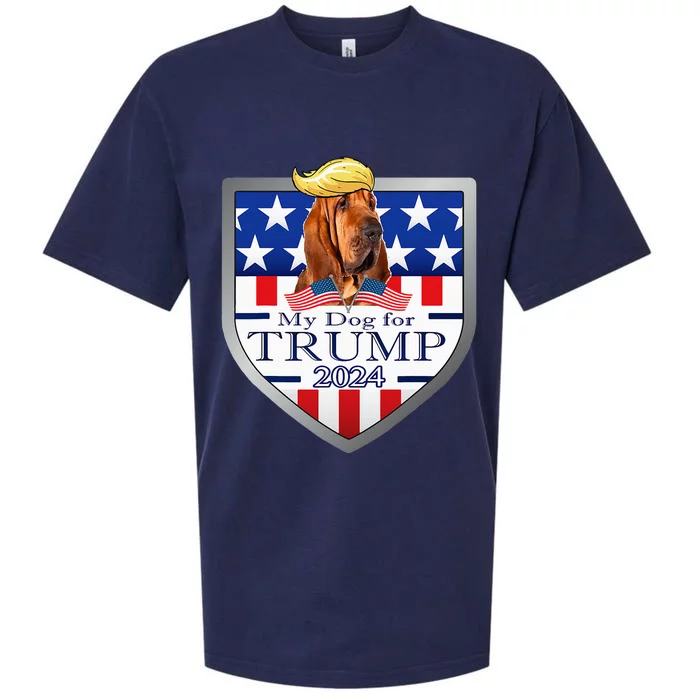 My Dog For Trump 2024 Bloodhound Sueded Cloud Jersey T-Shirt