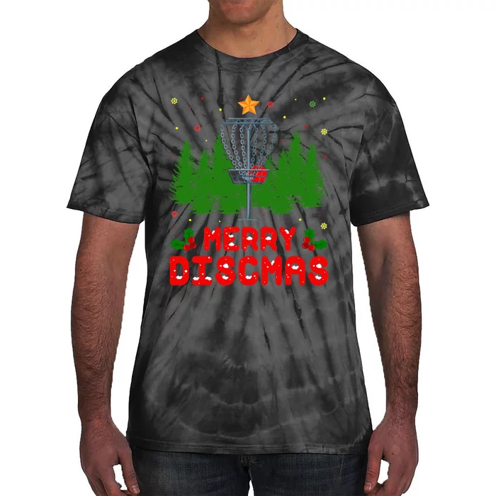 Merry Discmas Funny Christmas Xmas Frisbee Golfer Player Tie-Dye T-Shirt