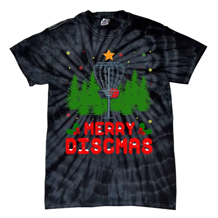 Merry Discmas Funny Christmas Xmas Frisbee Golfer Player Tie-Dye T-Shirt