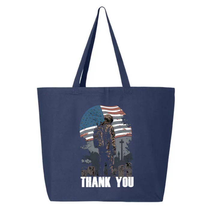 Memorial Day Fallen Veteran Soldier Us Flag 4th Of July Gift 25L Jumbo Tote