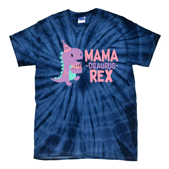 Mama Dinosaur Family Matching Birthday Party Daughters Tie-Dye T-Shirt